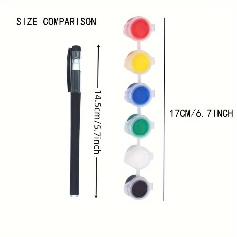 A Set of 12 Acrylic Paint Colors with Brushes, Perfect for DIY Art Projects and Drawing. Set Makes a Great Gift for Halloween